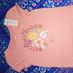 NEW baby girl t-shirt, floral, WATCH ME BLOOM, 12 month, brand- jumping K-215